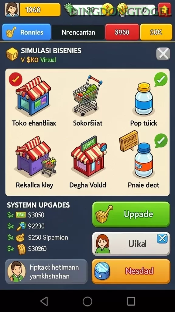 Cuplikan layar RK8 — menu navigasi